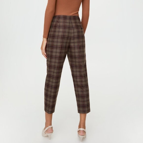 WILFRED Arizia Chambéry Check Pant Trousers Plaid Wool/Cashmere Blend Wome - Picture 2 of 14